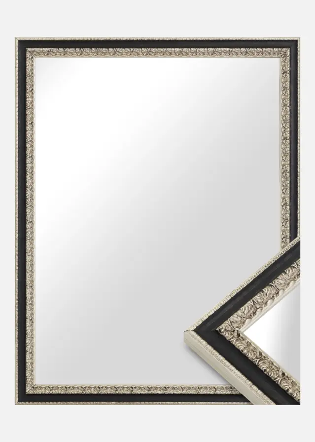 Miroir Drottningholm Argent II - Sur mesure