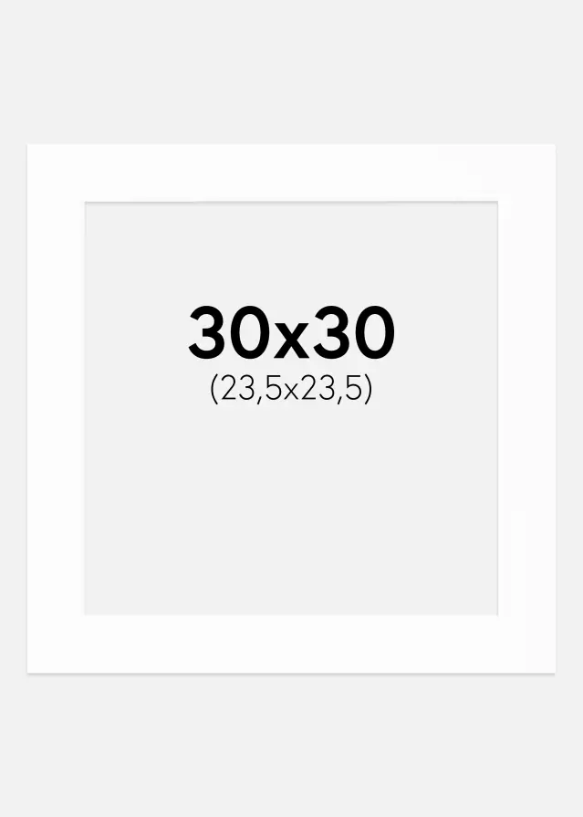 Passe-partout Canson Blanc (noyau blanc) 30x30 cm (23,5x23,5)