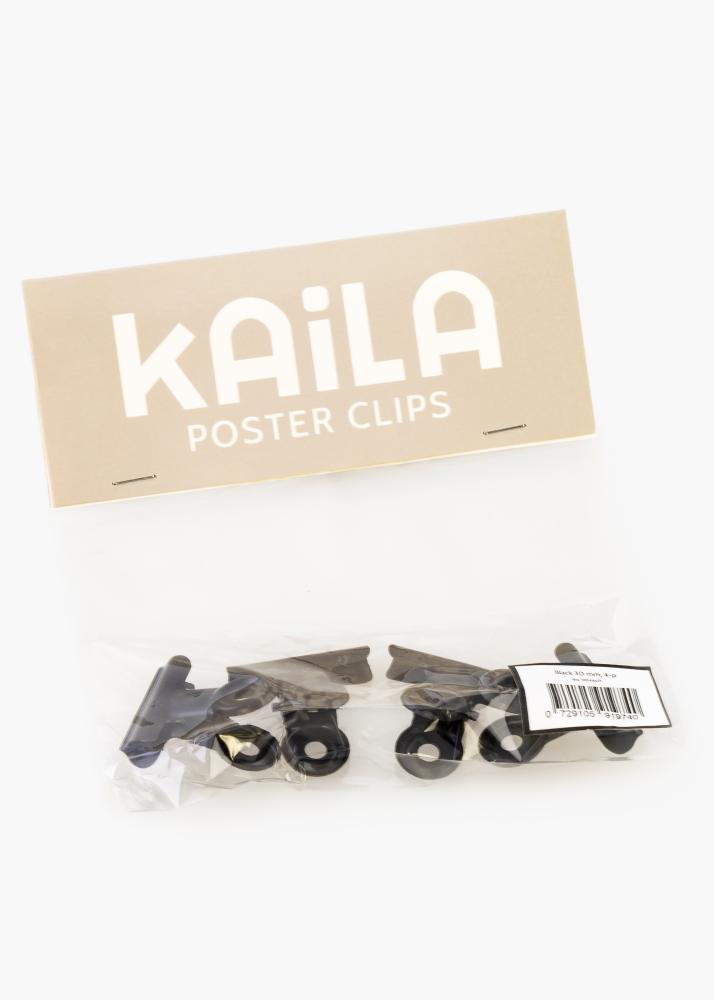 KAILA Poster Clip Black 30 mm - 4-p