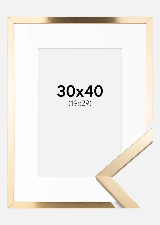 Cadre Trendy Or 30x40 cm - Passe-partout Blanc 20x30 cm