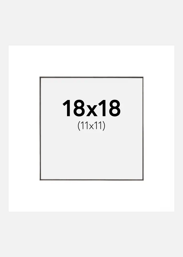 Passe-partout Blanc (noyau noir) 18x18 cm (11x11 cm)