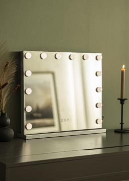 KAILA Miroir de maquillage Base LED 14 Argent 56x46 cm