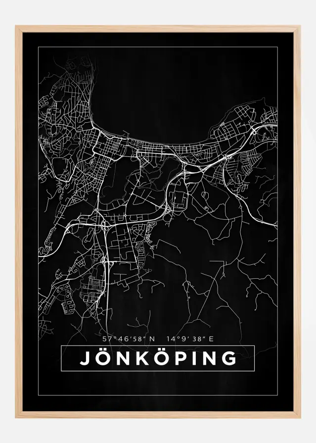 Map - Jönköping - Black