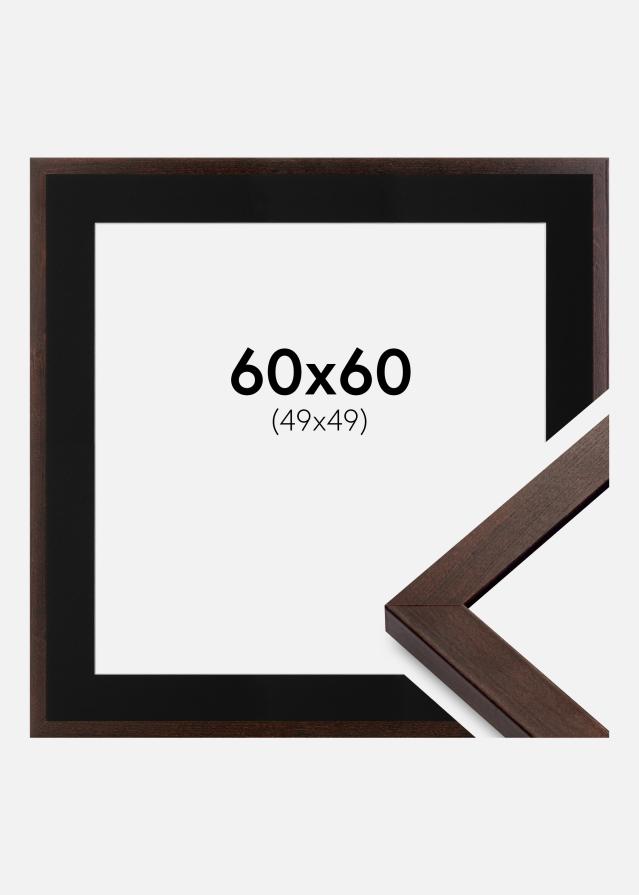 Cadre Selection Noyer 60x60 cm - Passe-partout Noir 50x50 cm