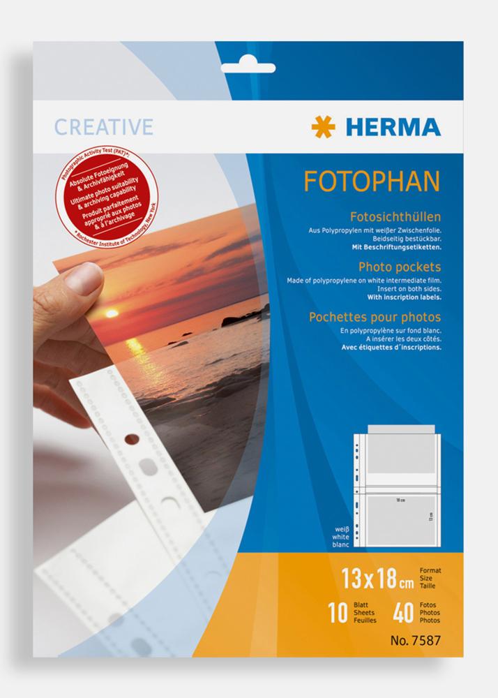 Herma Pochettes photo 13x18 cm Format paysage - lot de 10 - blanc