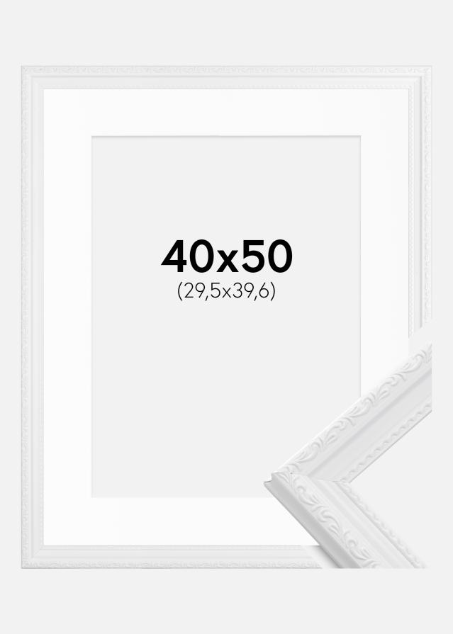 Cadre Abisko Blanc 40x50 cm - Passe-partout Blanc 12x16 pouces