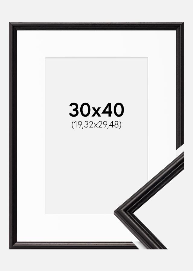 Cadre Horndal Noir 30x40 cm - Passe-partout Blanc 8x12 pouces