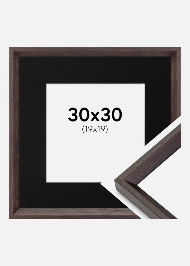 Cadre Globe Expresso 30x30 cm - Passe-partout Noir 20x20 cm