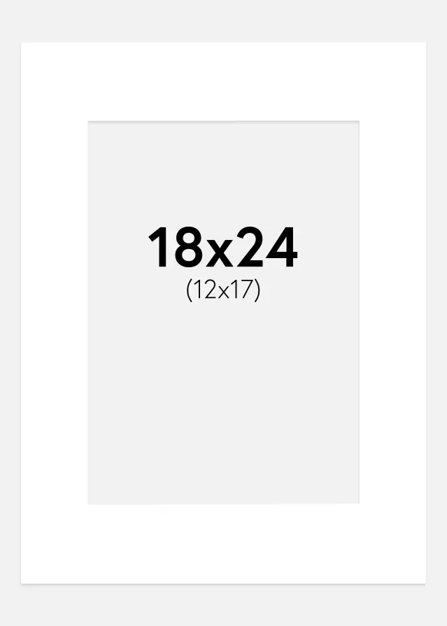 Passe-partout Super Blanc (Biseau Blanc) 18x24 cm (12x17 cm)