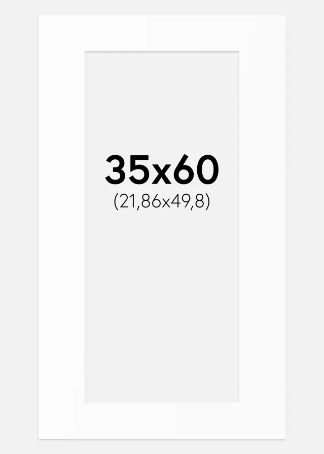 Passe-partout Blanc Standard (noyau blanc) 35x60 cm (21,86x49,8)