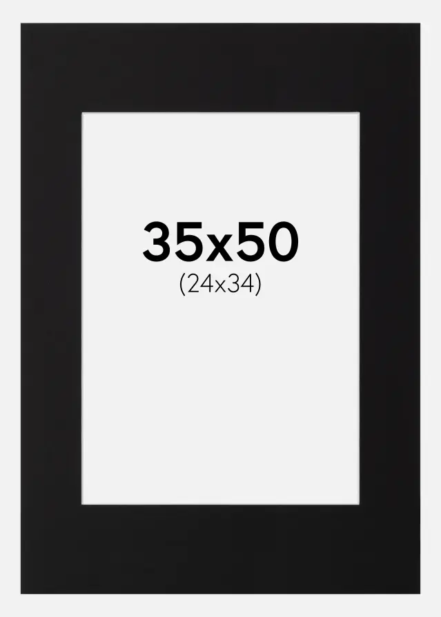 Passe-partout Noir Standard (noyau blanc) 35x50 cm (24x34)