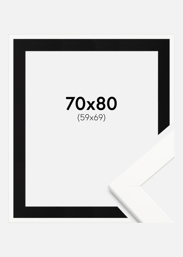 Cadre Trendline Blanc 70x80 cm - Passe-partout Noir 60x70 cm