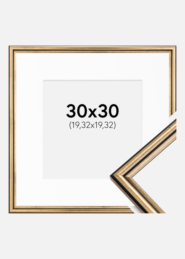 Cadre Horndal Or 30x30 cm - Passe-partout Blanc 8x8 pouces