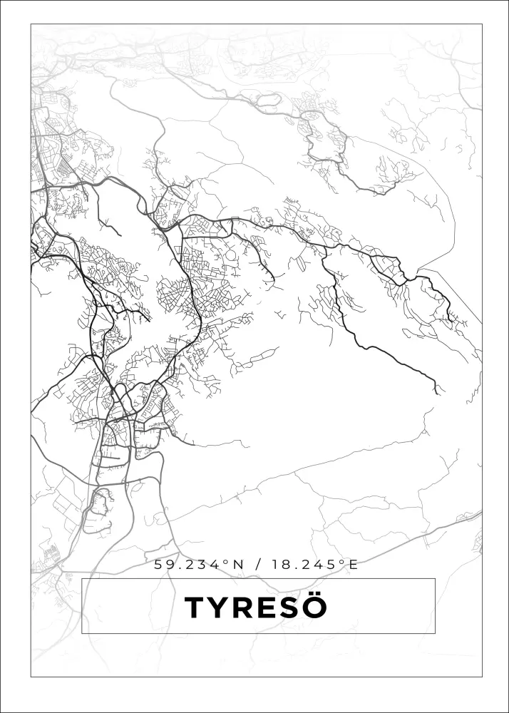 Map - Tyresö - White