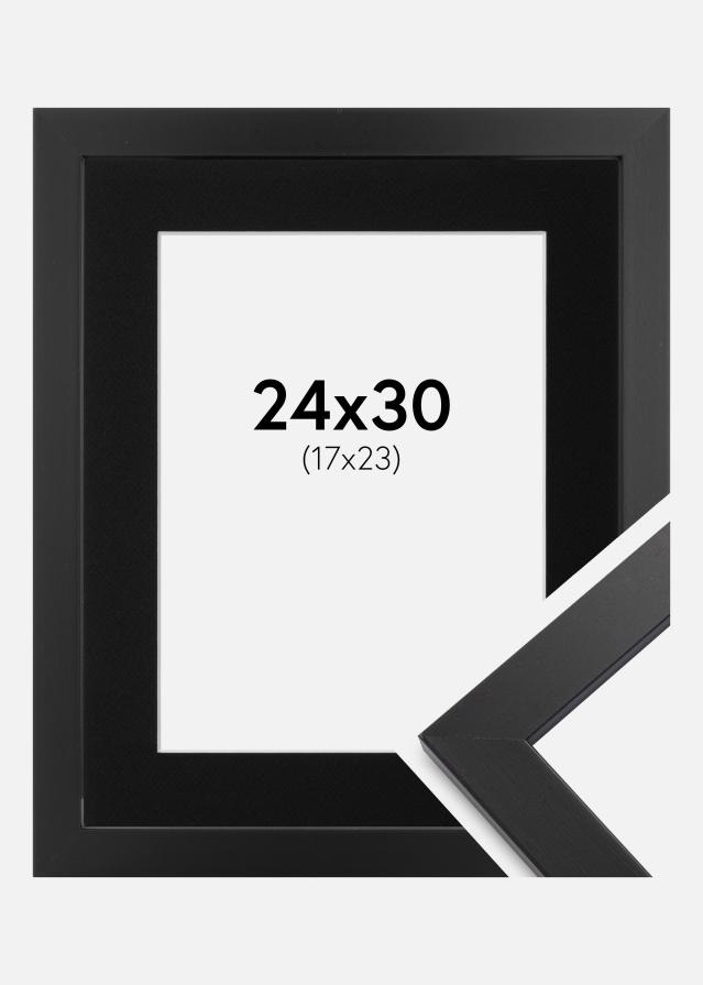 Cadre Black Wood 24x30 cm - Passe-partout Noir 18x24 cm