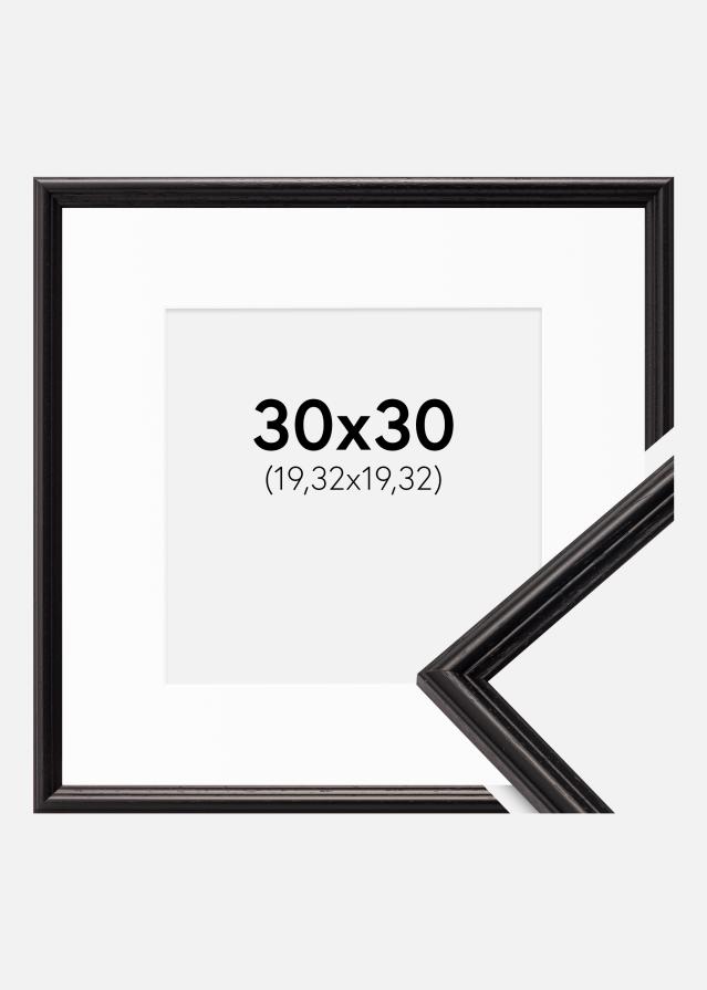 Cadre Horndal Noir 30x30 cm - Passe-partout Blanc 8x8 pouces