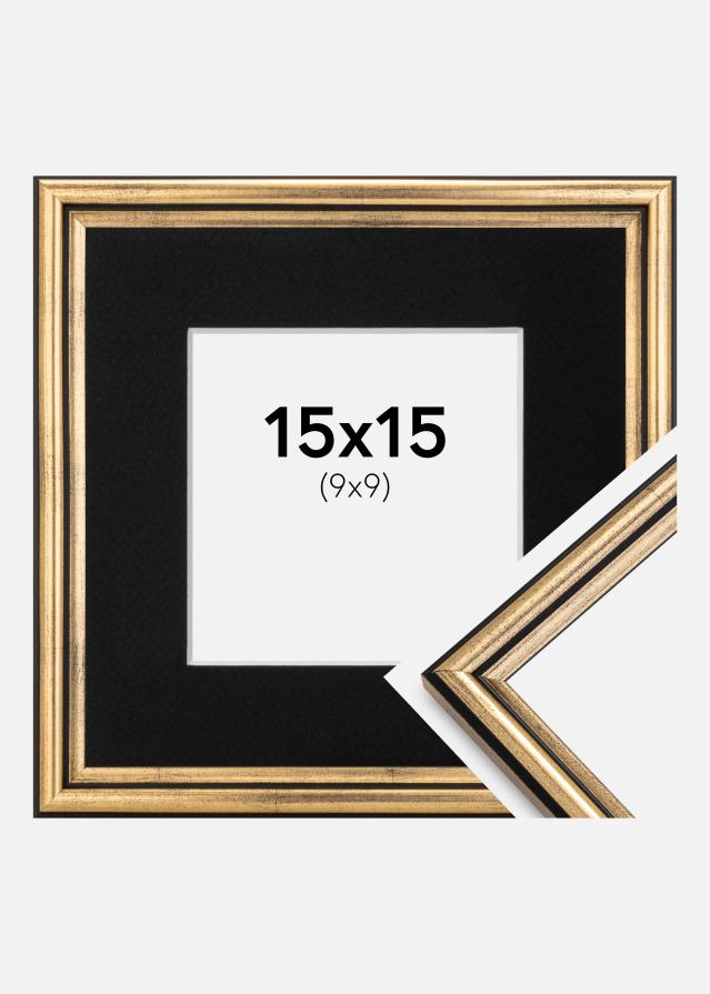 Cadre Horndal Or 15x15 cm - Passe-partout Noir 10x10 cm