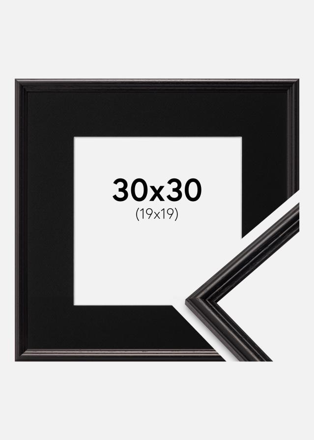 Cadre Horndal Noir 30x30 cm - Passe-partout Noir 20x20 cm