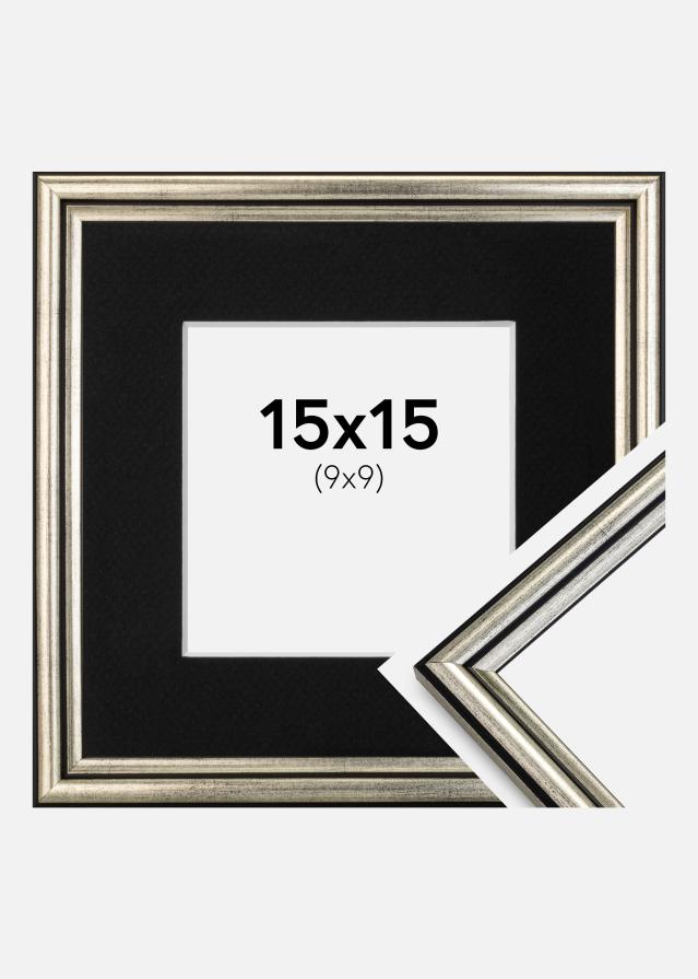 Cadre Horndal Argent 15x15 cm - Passe-partout Noir 10x10 cm