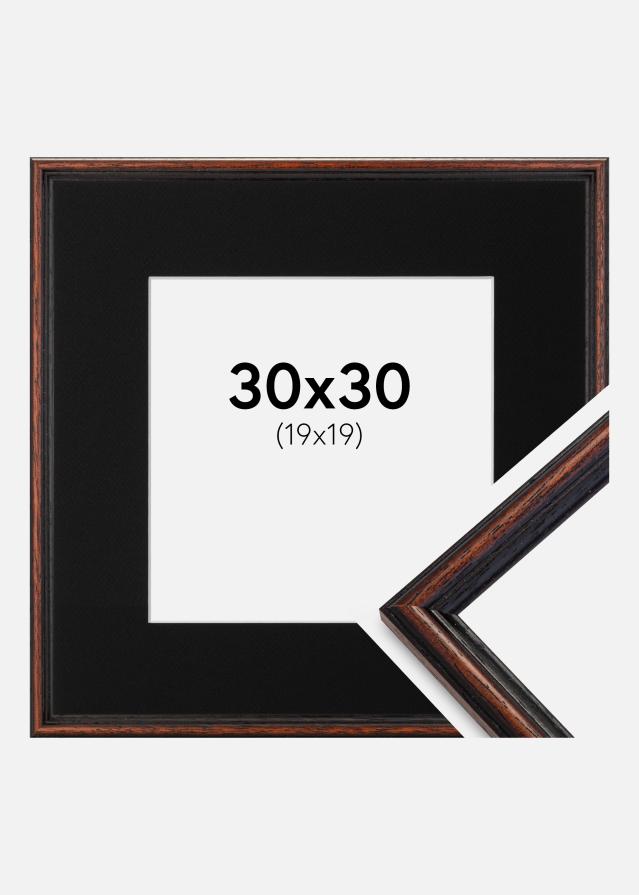 Cadre Horndal Noyer 30x30 cm - Passe-partout Noir 20x20 cm