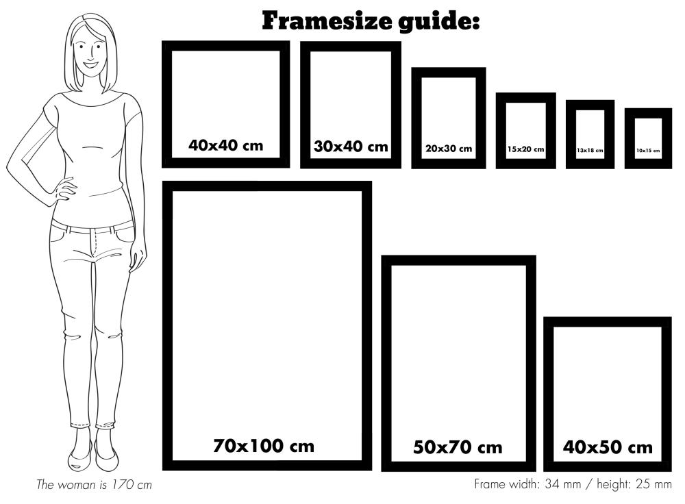 Cadre Öjaren Blanc 70x100 cm - Passe-partout Noir 24x36 pouces