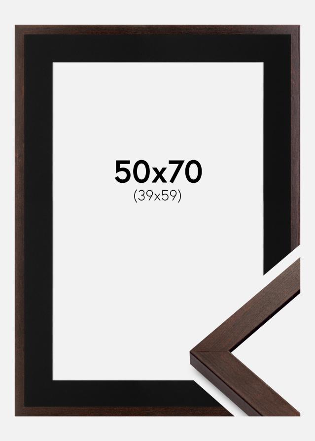 Cadre Selection Noyer 50x70 cm - Passe-partout Noir 40x60 cm