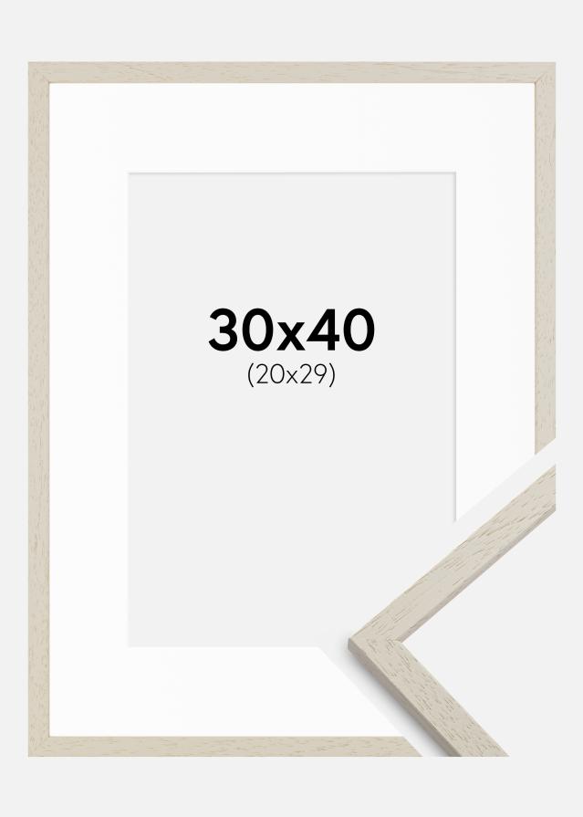 Cadre Edsbyn Sand 30x40 cm - Passe-partout Blanc 21x30 cm