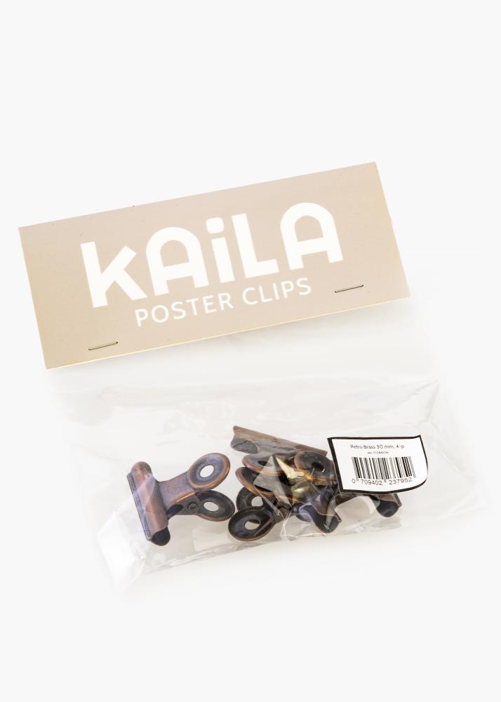 KAILA Poster Clip Retro Brass 30 mm - 4-p