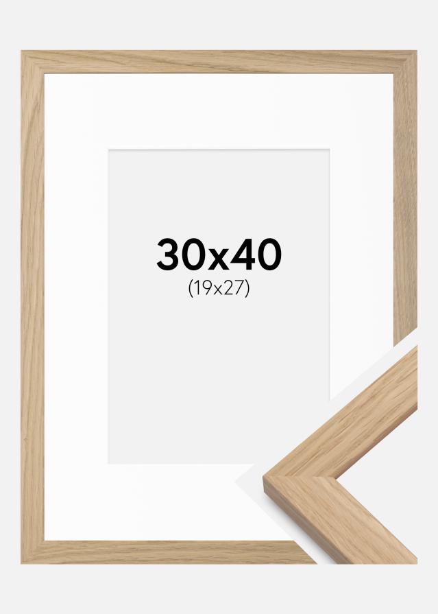 Cadre Oak Wood 30x40 cm - Passe-partout Blanc 20x28 cm