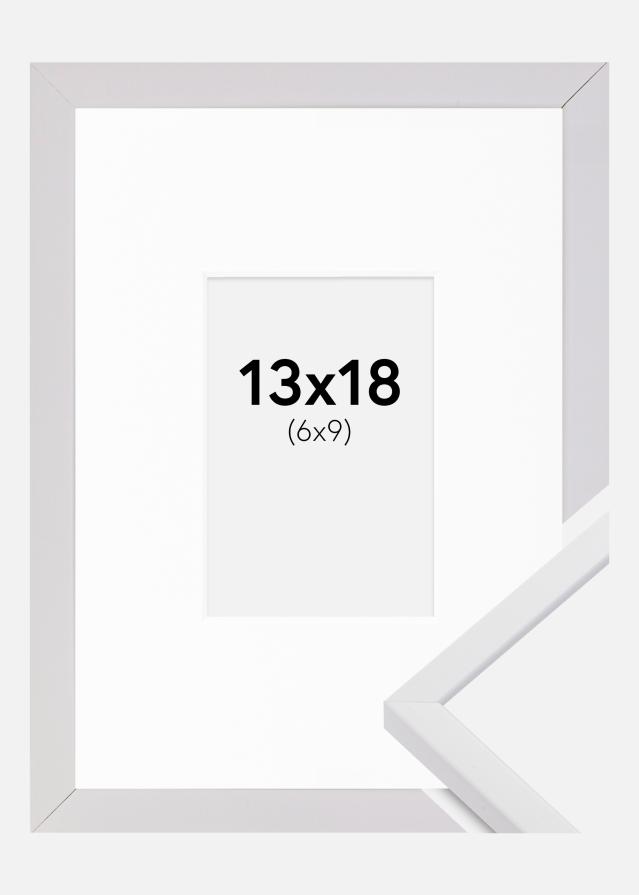 Cadre E-Line Blanc 13x18 cm - Passe-partout Blanc 7x10 cm