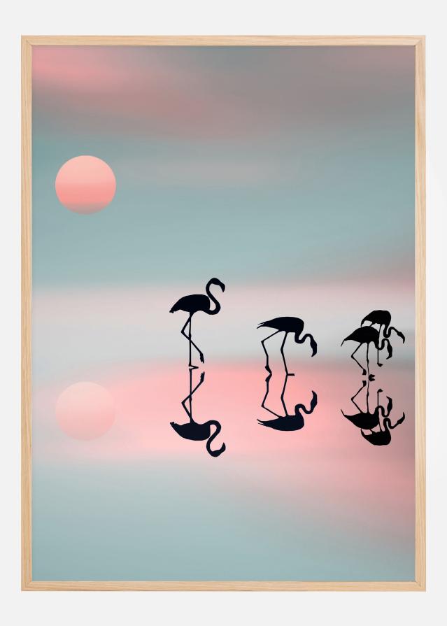 Family Flamingos Poster