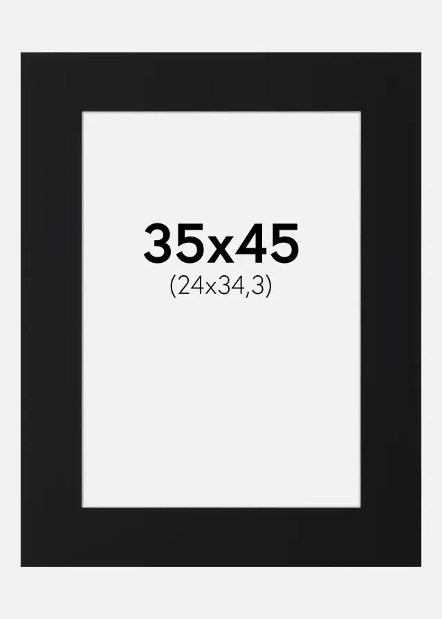 Passe-partout Noir Standard (noyau blanc) 35x45 cm (24x34,3)