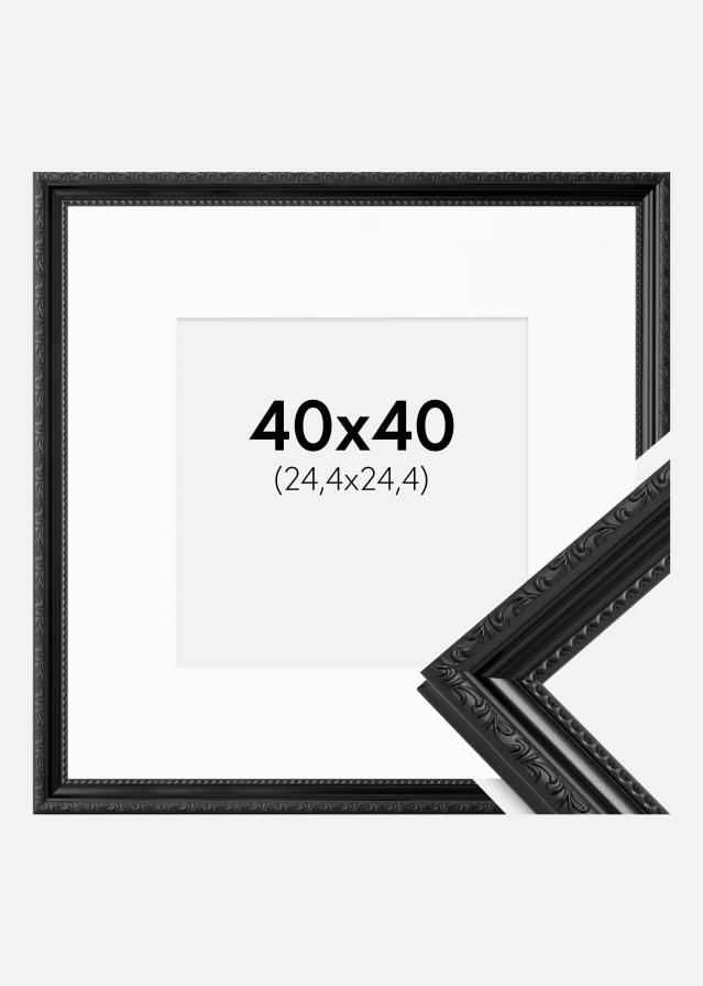 Cadre Abisko Noir 40x40 cm - Passe-partout Blanc 10x10 pouces