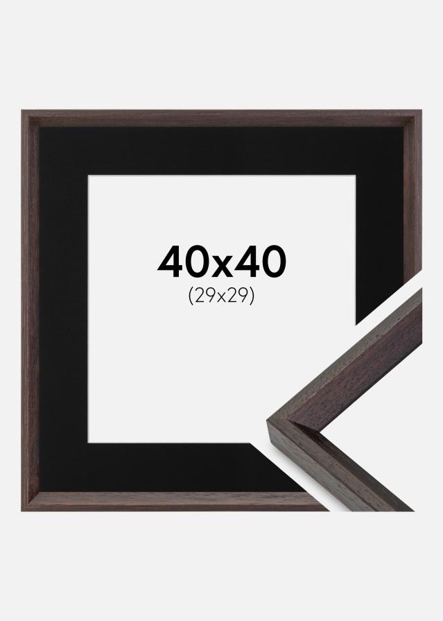 Cadre Globe Expresso 40x40 cm - Passe-partout Noir 30x30 cm