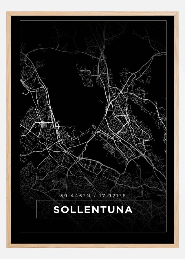 Map - Sollentuna - Black