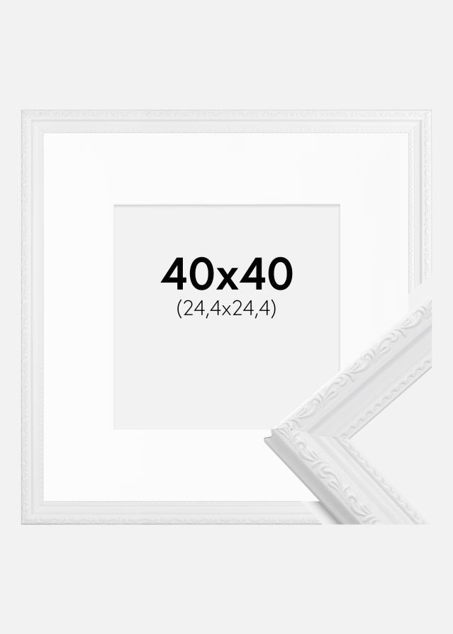 Cadre Abisko Blanc 40x40 cm - Passe-partout Blanc 10x10 pouces