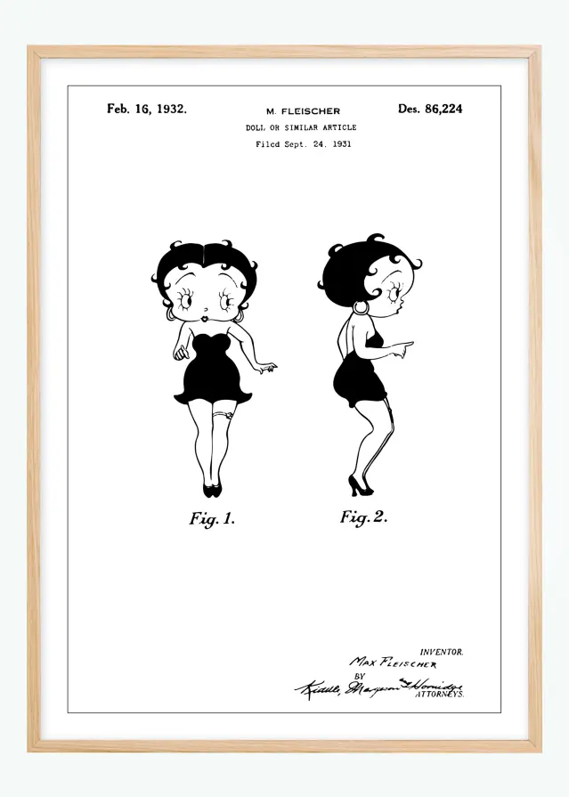 Dessin de brevet - Betty Boop - Poster