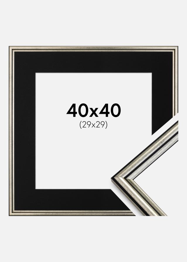 Cadre Horndal Argent 40x40 cm - Passe-partout Noir 30x30 cm