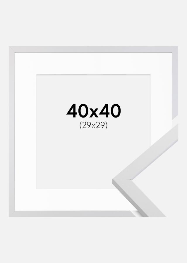 Cadre Trendy Blanc 40x40 cm - Passe-partout Blanc 30x30 cm