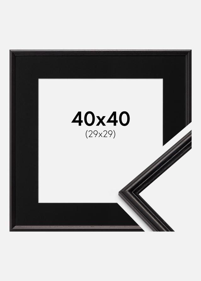 Cadre Horndal Noir 40x40 cm - Passe-partout Noir 30x30 cm