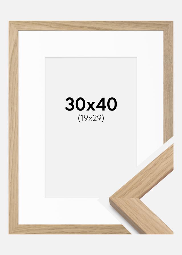 Cadre Oak Wood 30x40 cm - Passe-partout Blanc 20x30 cm