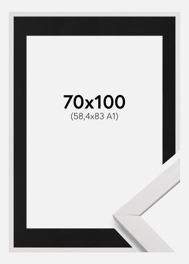 Cadre Stilren Blanc 70x100 cm - Passe-partout Noir 59,4x84 cm
