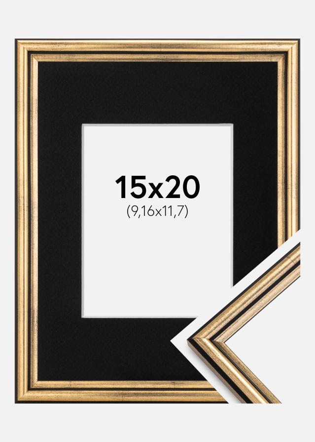 Cadre Horndal Or 15x20 cm - Passe-partout Noir 4x5 pouces