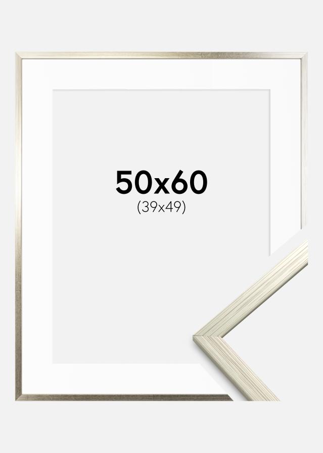 Cadre Edsbyn Argent 50x60 cm - Passe-partout Blanc 40x50 cm