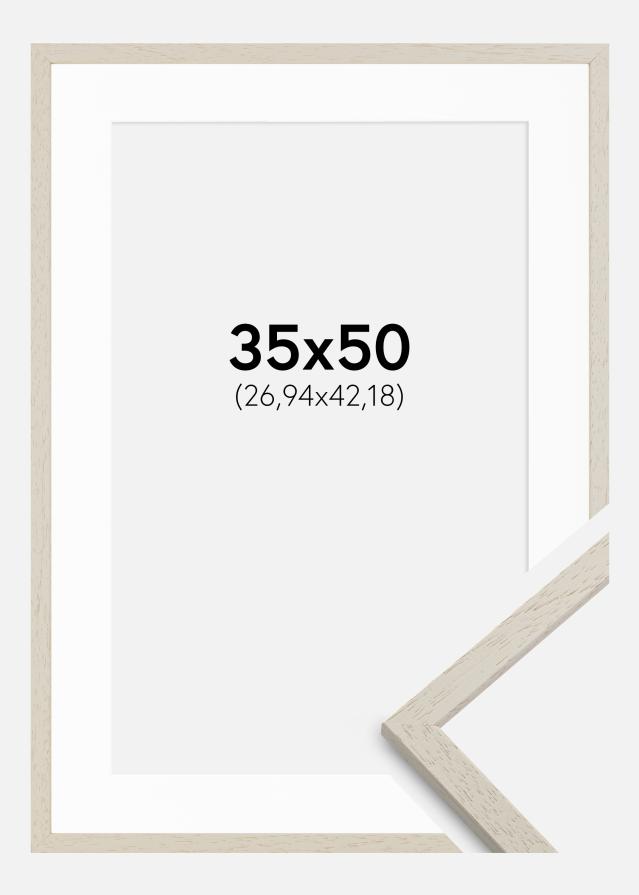 Cadre Edsbyn Sand 35x50 cm - Passe-partout Blanc 11x17 inches