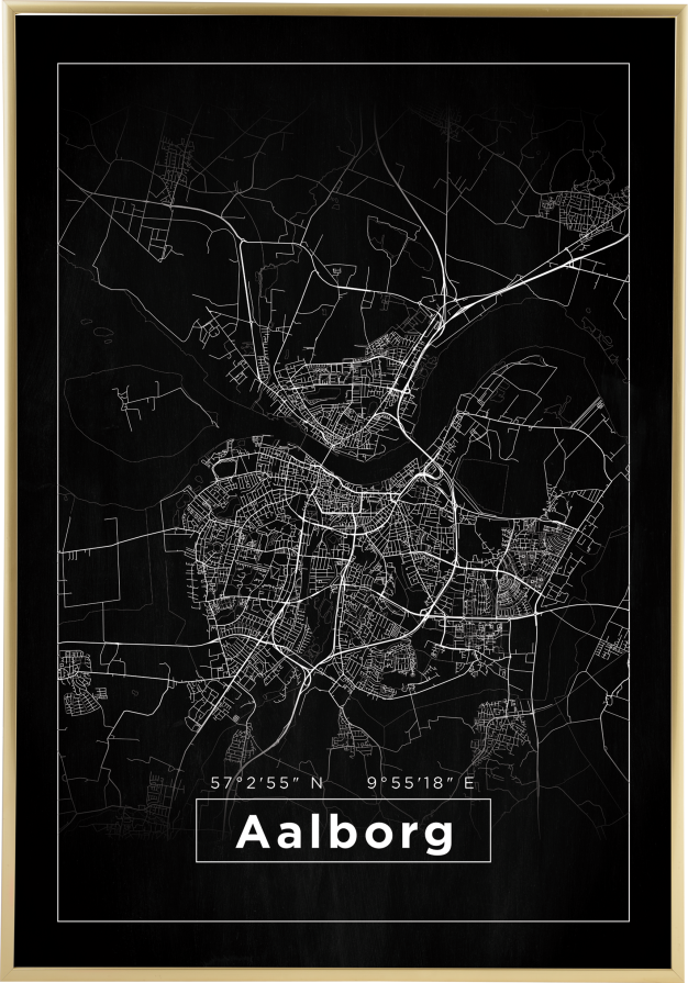 Map - Aalborg - Black