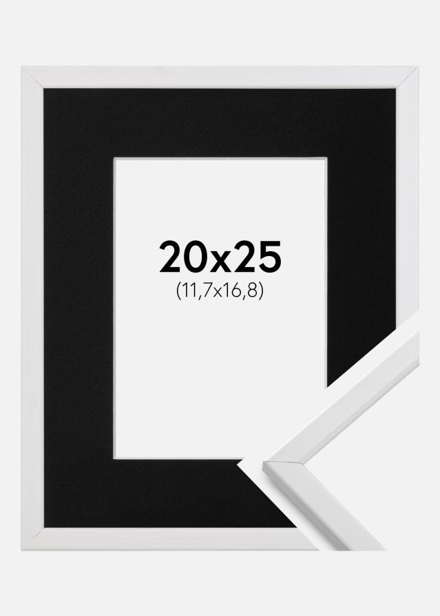 Cadre Galant Blanc 20x25 cm - Passe-partout Noir 5x7 pouces