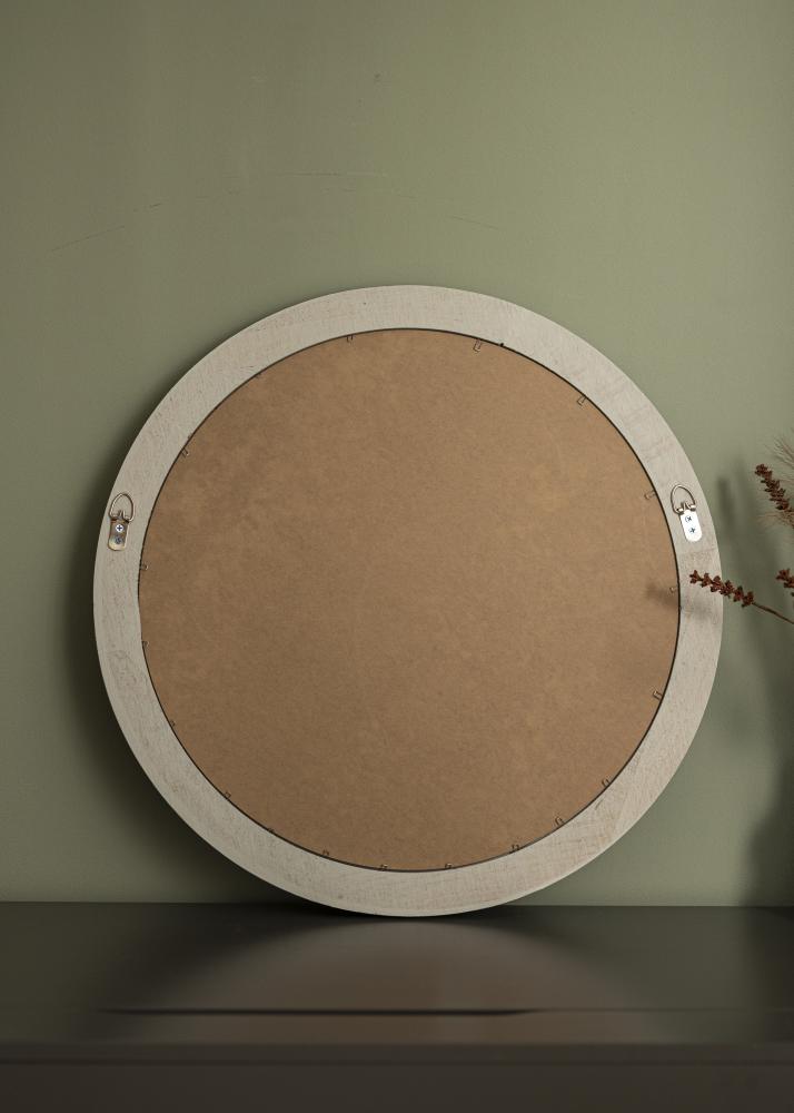 Miroir rond Window Gris 60 cm Ø