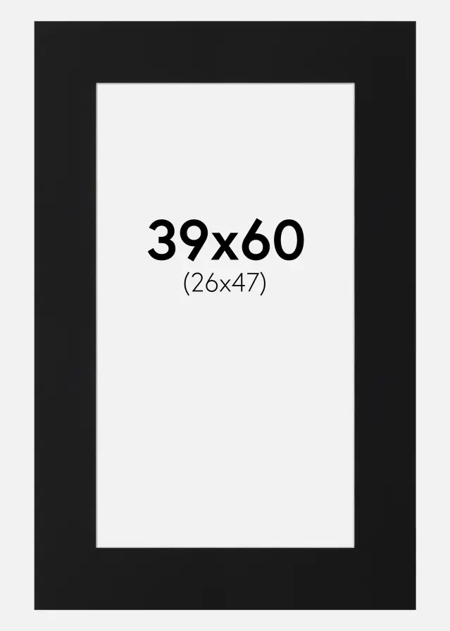 Passe-partout Noir Standard (noyau blanc) 39x60 cm (26x47)