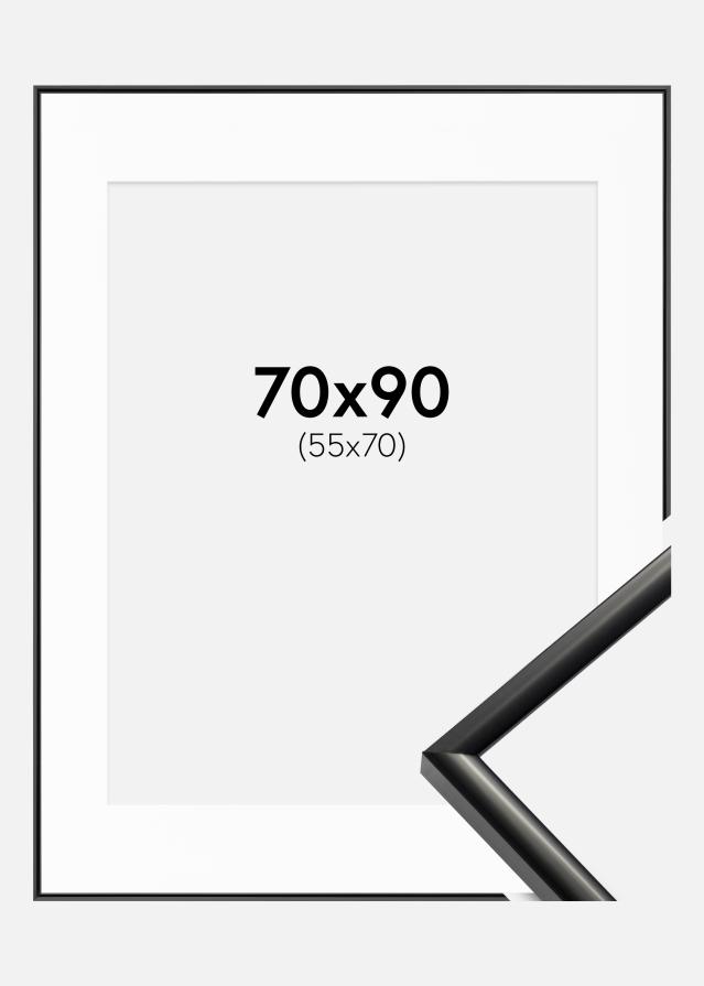 Cadre New Lifestyle Noir 70x90 cm - Passe-partout Blanc 56x71 cm